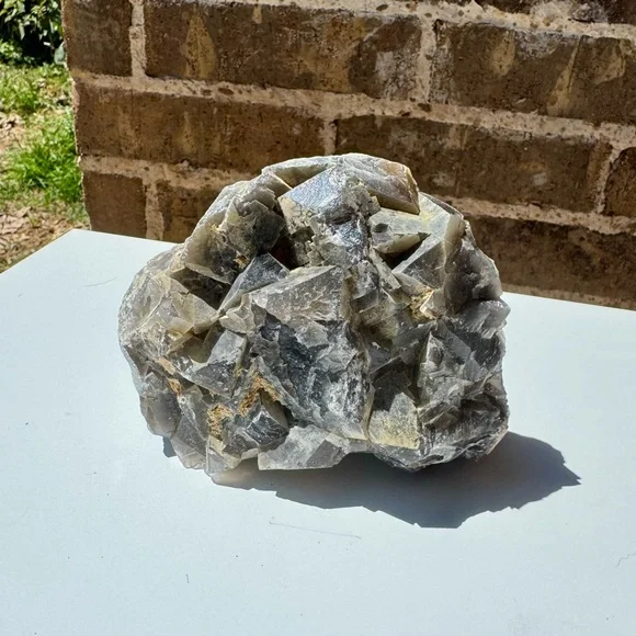 Dark Purple Cubic Fluorite Cluster 2.37 lb 4.5x5” Display